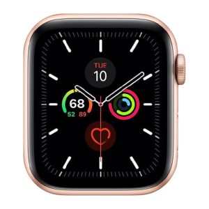 Watch Series 5 Aluminum (40mm), Gold, Black Sport Band