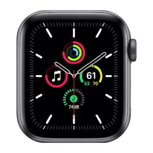 Watch SE (44mm), Space Gray, Black Sport Band