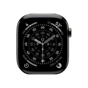 Watch Series 11 Titanium Cellular (42mm), Natural, Black Sport Band